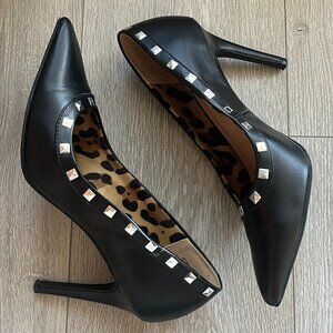 Black studded stilettos